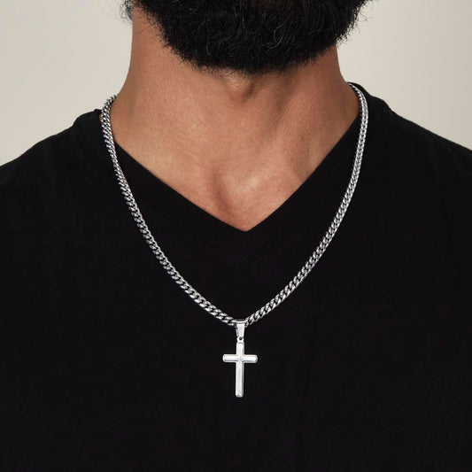 Faith Cross Necklace Cuban Chain Gold/Silver | Sacred Christians